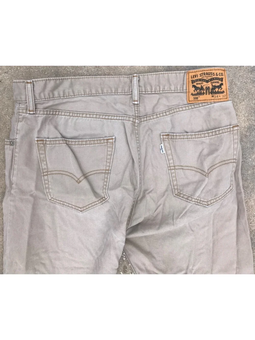 Levi's 508 Regular Taper Tan Cotton Denim Jeans 34